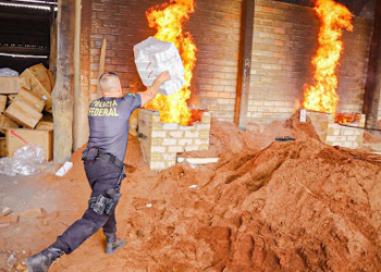 Polícia Federal destrói quase meia tonelada de droga e 215 mil cigarros apreendidos em Altamira