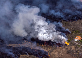 La Palma: uma casa escapou ao rio de lava
