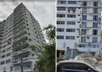Sacadas de prédio residencial desabam em Belém